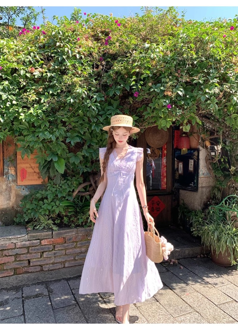 キャップスリーブ花柄刺繍レースワンピース | 詳細画像2