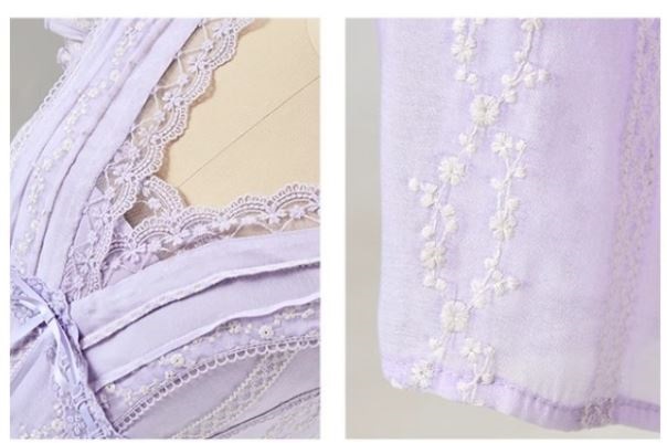 キャップスリーブ花柄刺繍レースワンピース | 詳細画像17