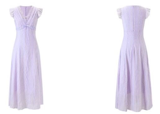 キャップスリーブ花柄刺繍レースワンピース | 詳細画像18