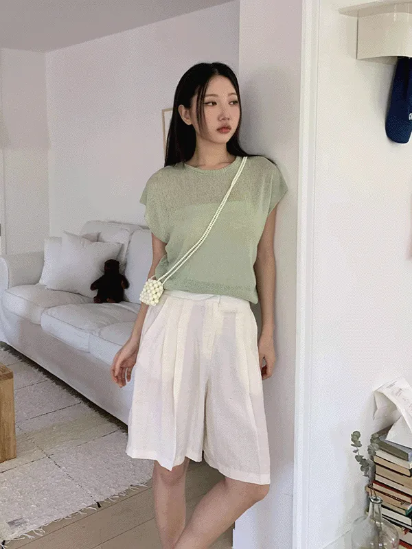 ブークレシースルーフレンチスリーブニット | chicblack | 詳細画像1