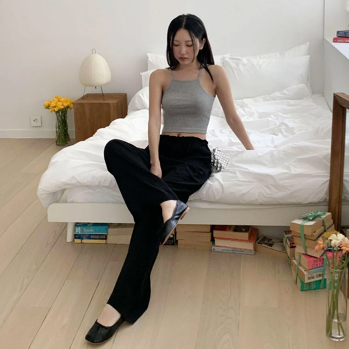 リブコットンスリムクロップドキャミソール | chicblack | 詳細画像3