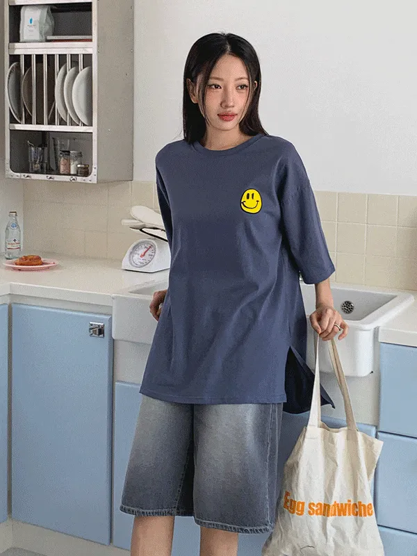 オーバーサイズラウンドネック半袖プリントTシャツ | chicblack | 詳細画像1