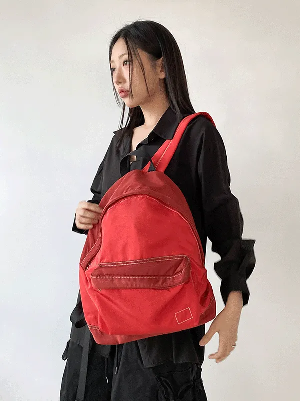 配色ステッチオールシーズンバックパック | chicblack | 詳細画像1