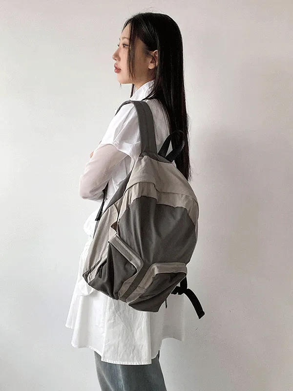 配色アウトポケットバックパック | chicblack | 詳細画像1