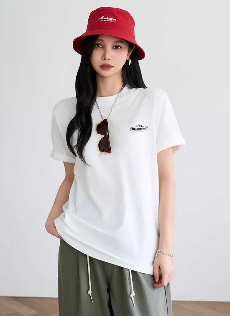 ベーシックラウンドネックオーバーサイズ両面プリントTシャツ | pippin | 詳細画像1