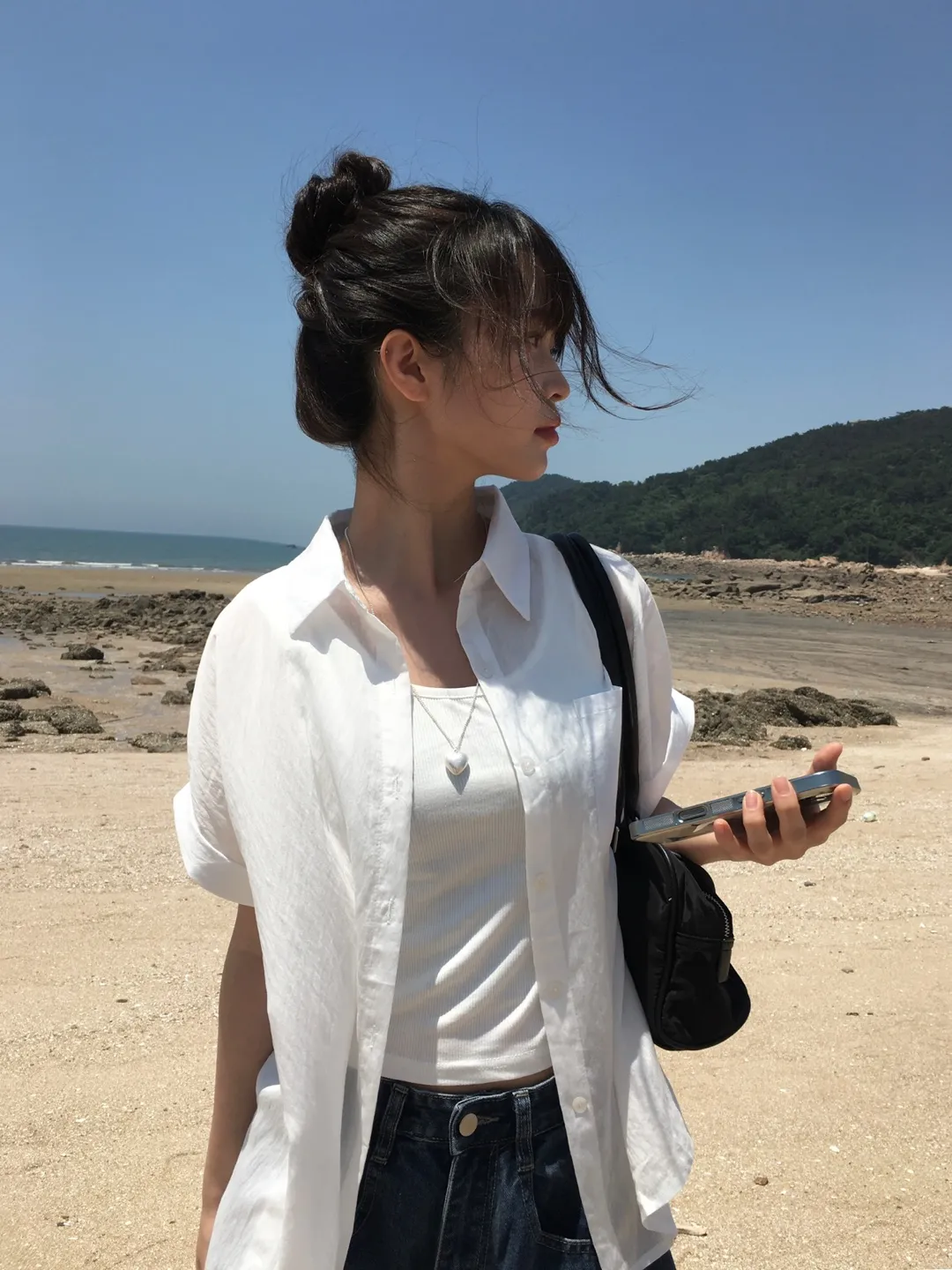 ボタンオーバーサイズロールアップアンサンブル | anyonemore | 詳細画像1