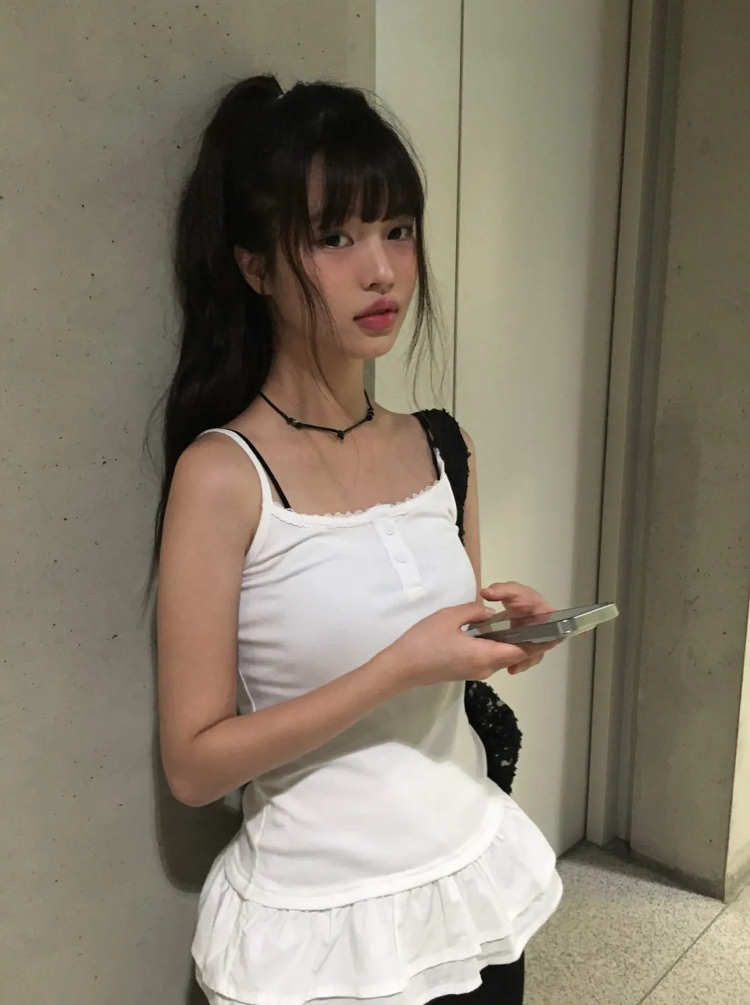 ボタンフリルレイヤードキャミソール | anyonemore | 詳細画像1