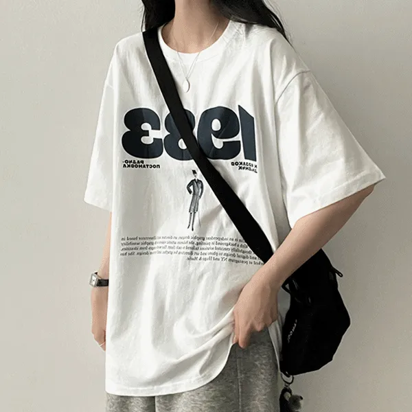 ボクシー半袖プリントTシャツ | hijjoo | 詳細画像1
