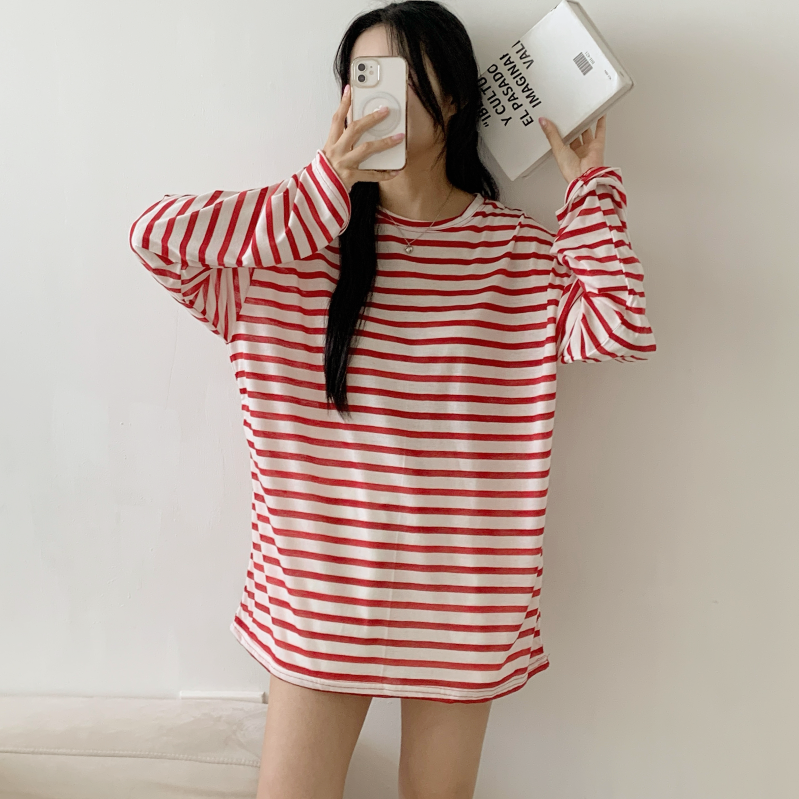 オーバーサイズルーズボーダーTシャツ | 詳細画像4