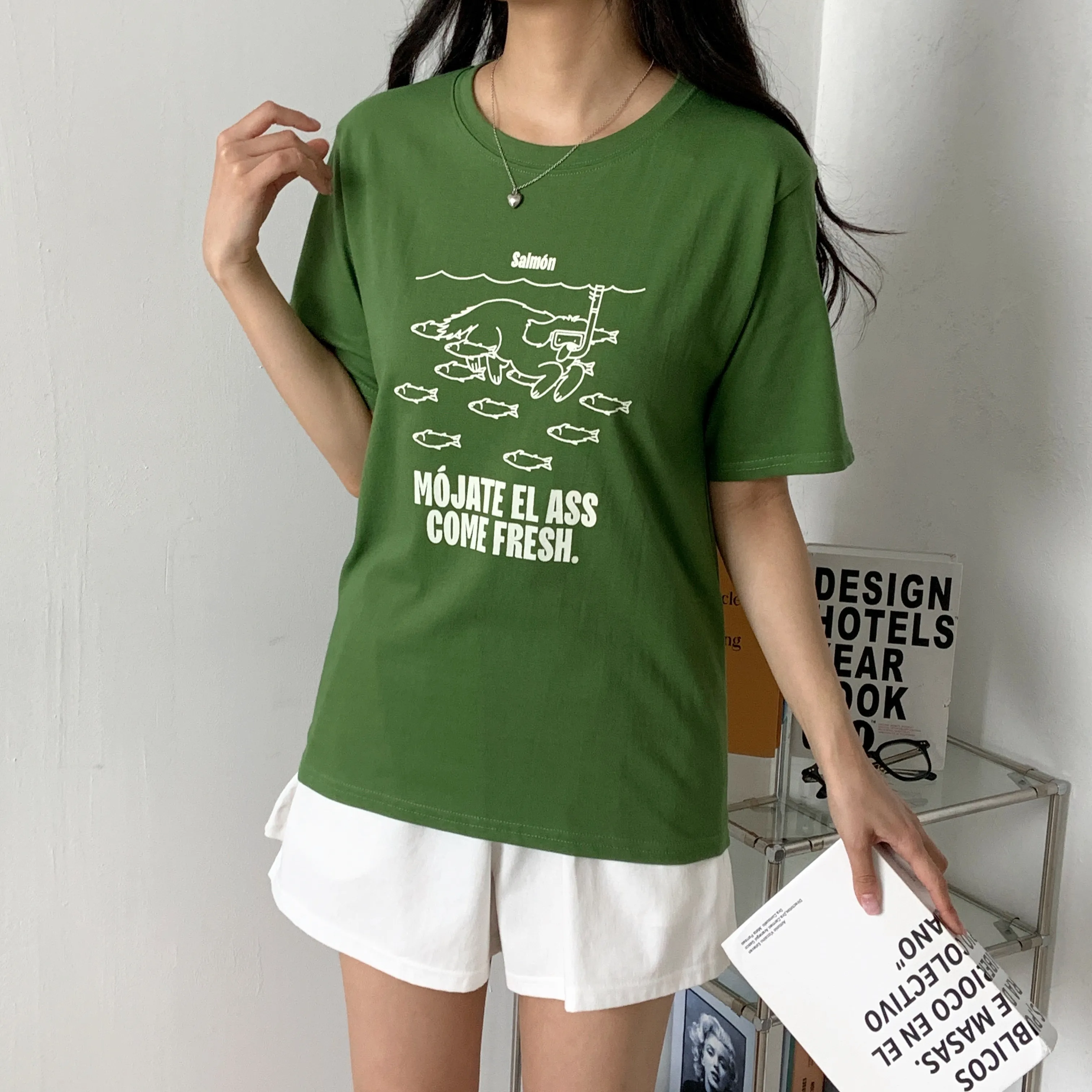 ラウンドネックオーバーサイズプリントTシャツ | 詳細画像1