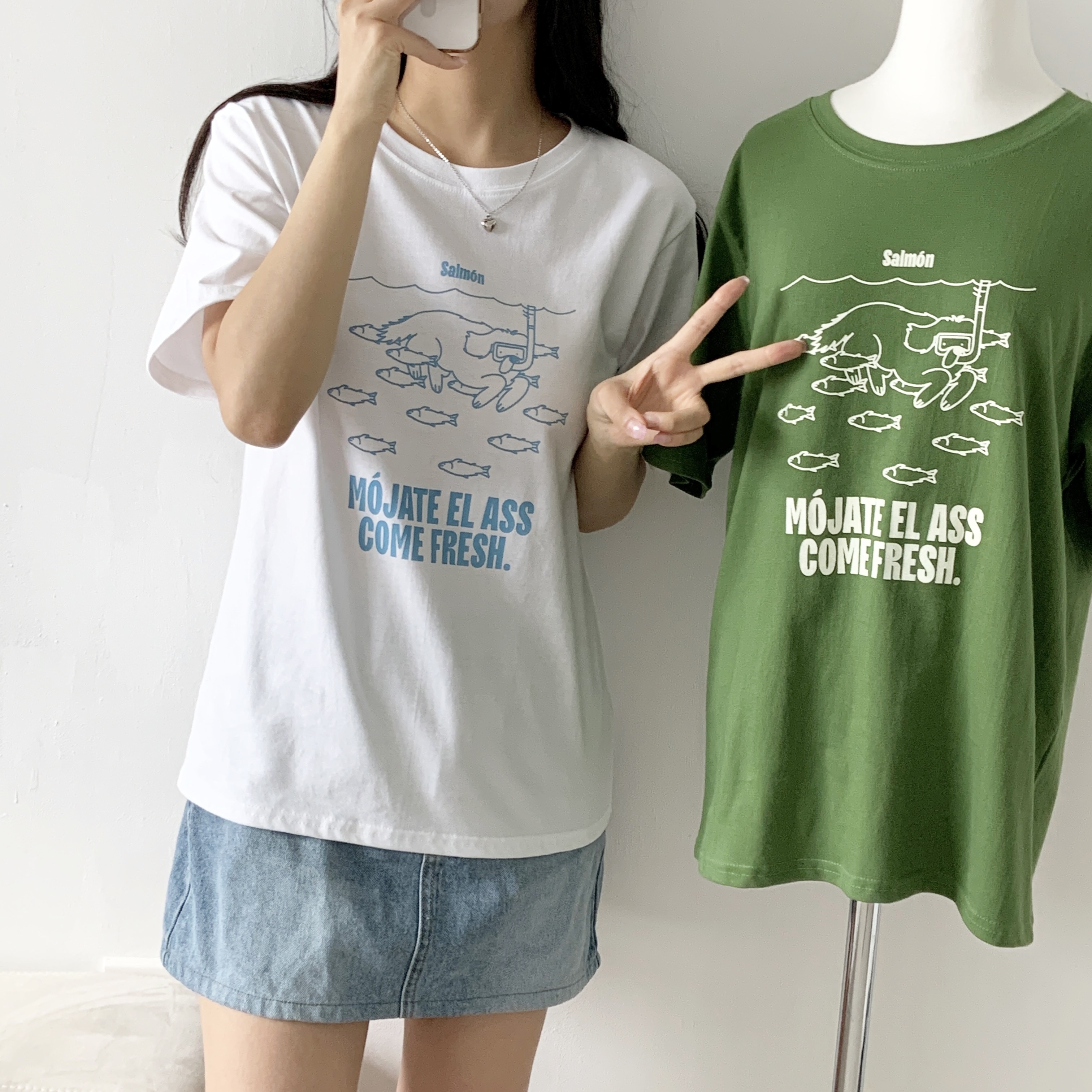 ラウンドネックオーバーサイズプリントTシャツ | 詳細画像5
