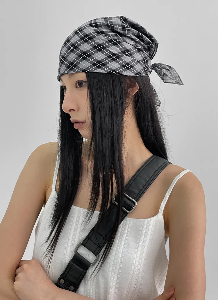 シフォンチェックスカーフ | blackup | 詳細画像1