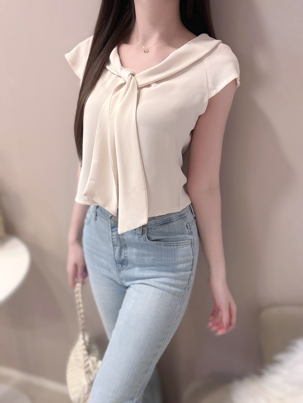 ボウタイ半袖ブラウス | 詳細画像10