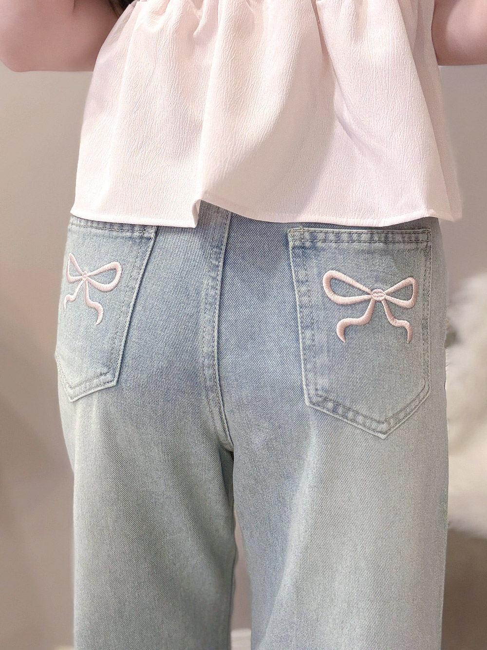 バックポケットリボン刺繍デニムパンツ | 詳細画像10
