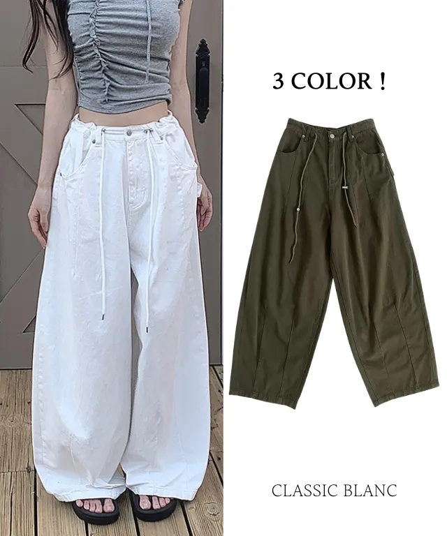 コットンドローストリングルーズワイドパンツ | classicblanc | 詳細画像1