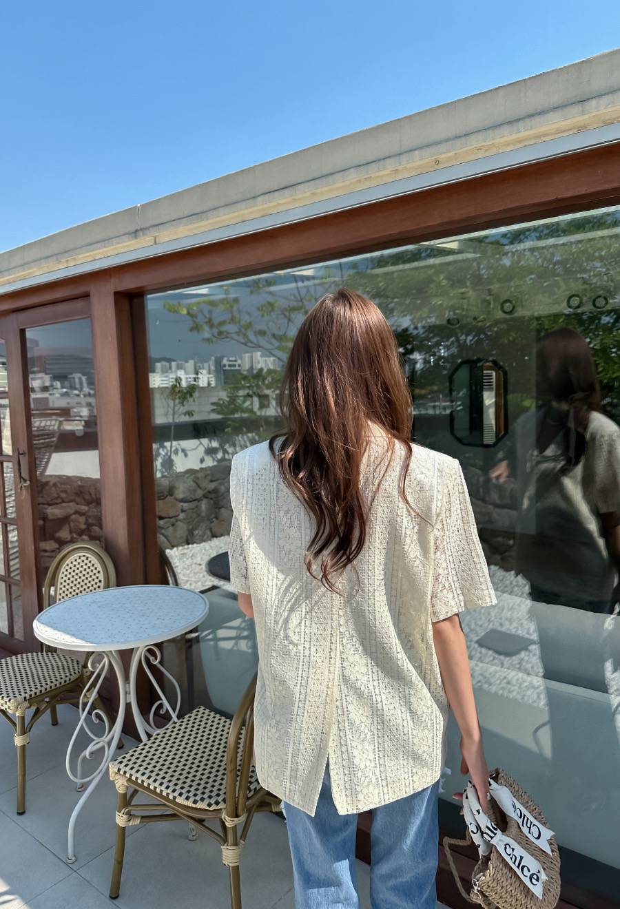 シースルーカラー長袖ジャケット | 詳細画像6
