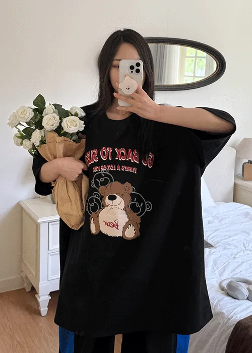 ラウンドネックボクシービッグベアTシャツ | ALL FIT CLOSET | 詳細画像1