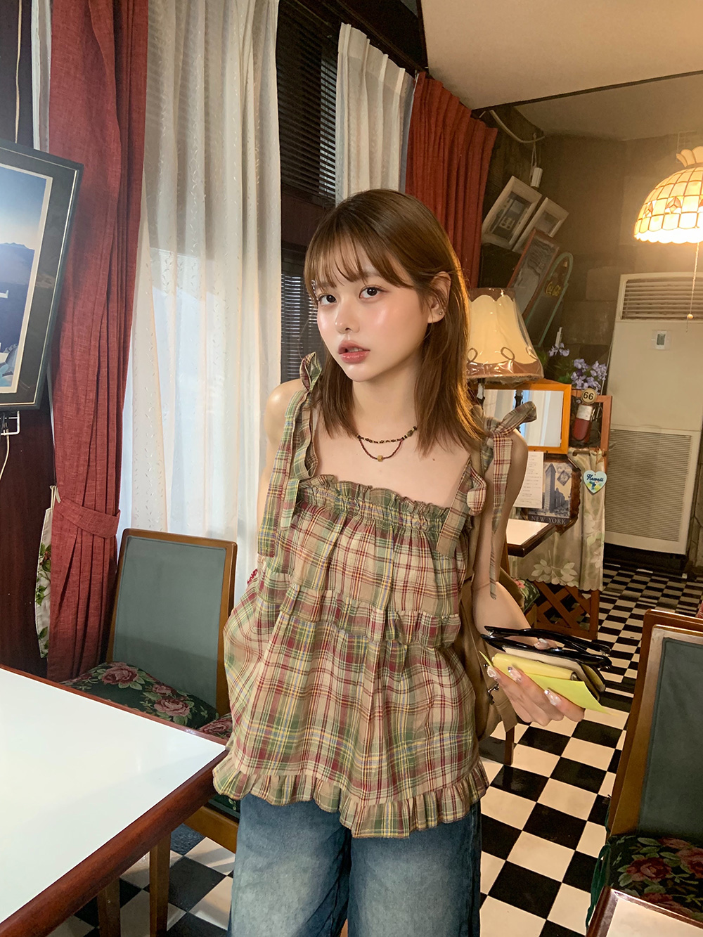 リボンゴムチェックキャミソール | 詳細画像15