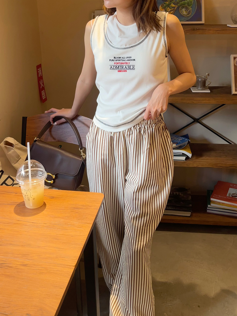 ドロストリンクルストライプワイドパンツ | 詳細画像4