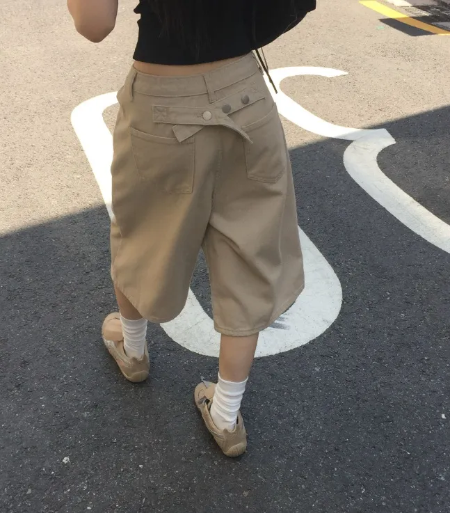 コットンバミューダバックルショートパンツ | MODIMOOD | 詳細画像1