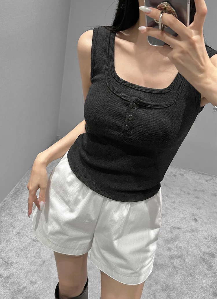 ボタンレイヤード風ノースリーブ | vivnluv | 詳細画像1