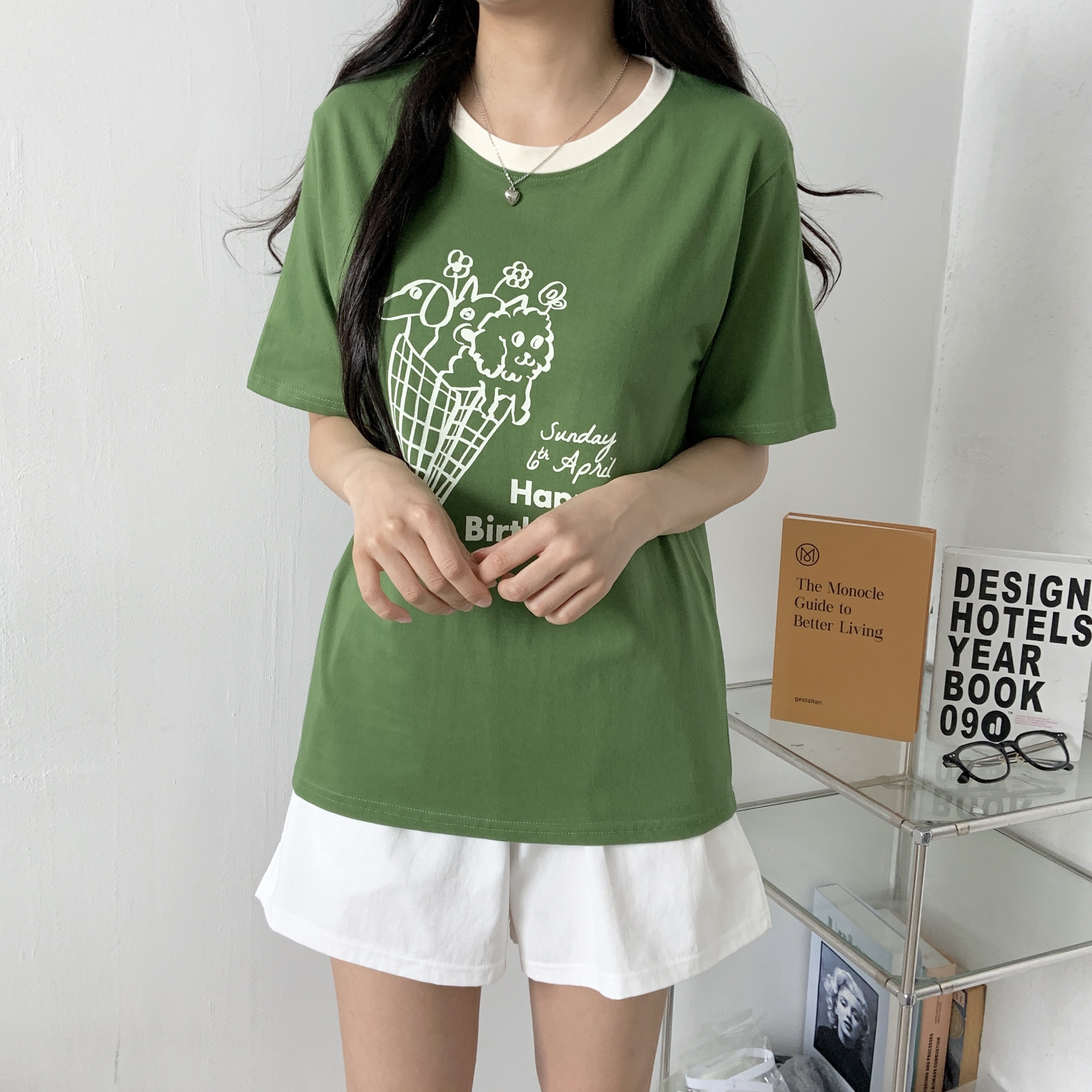 ラウンドネック半袖ロゴ配色Tシャツ | 詳細画像2