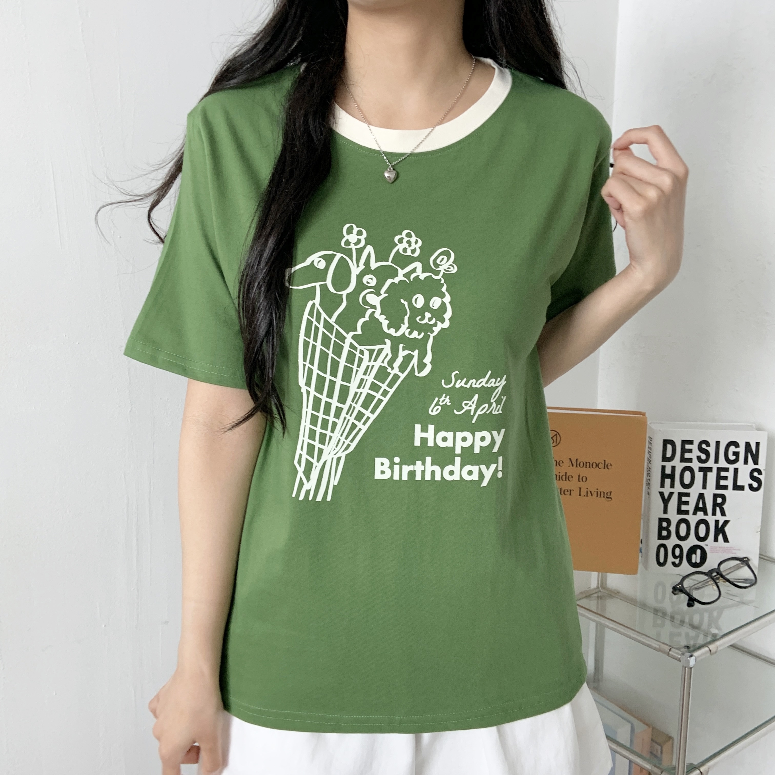ラウンドネック半袖ロゴ配色Tシャツ | 詳細画像8