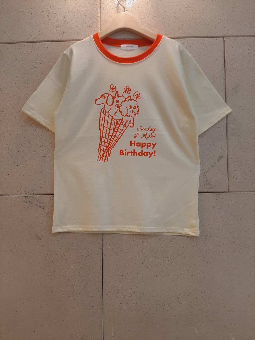 ラウンドネック半袖ロゴ配色Tシャツ | 詳細画像10