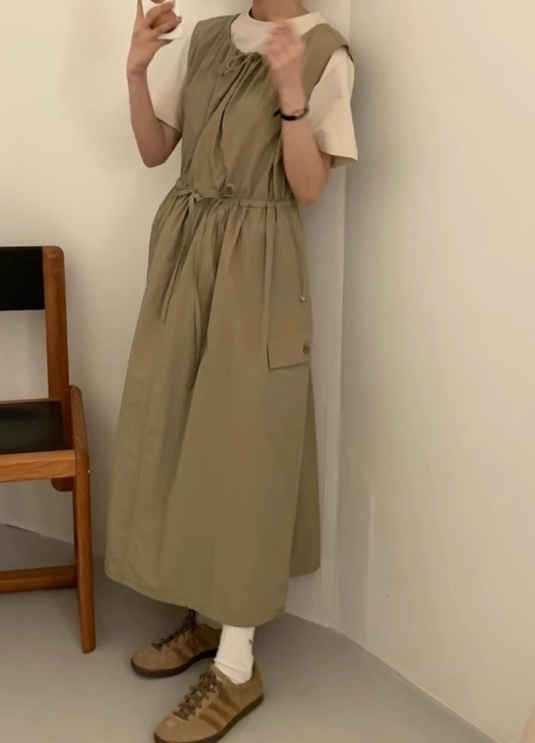 ドローストリングカーゴロングノースリワンピース | 詳細画像3