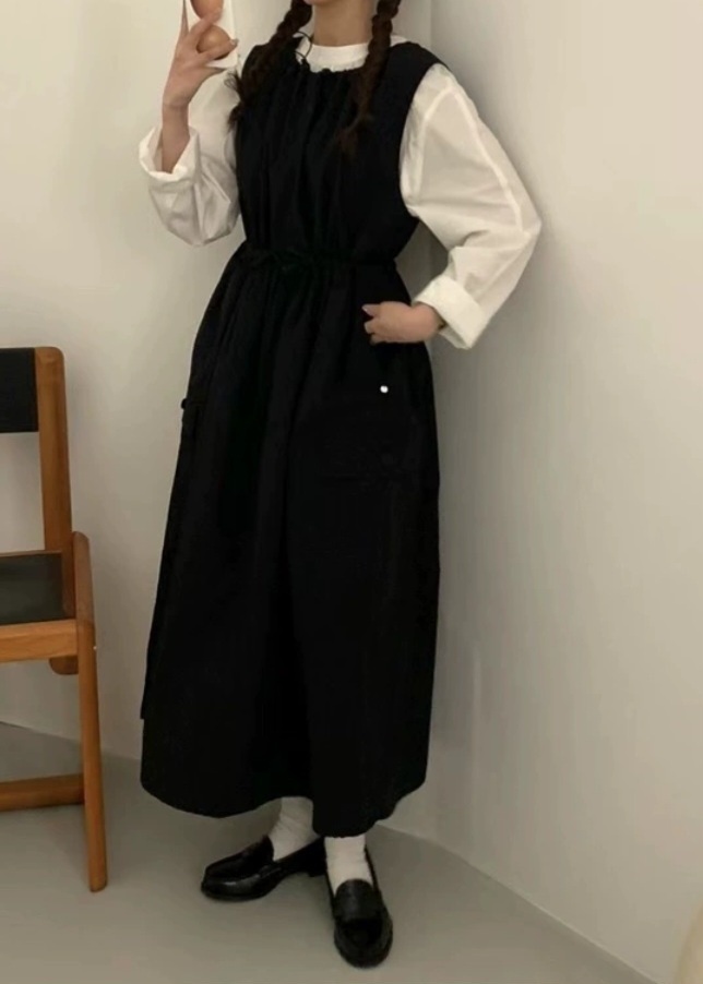 ドローストリングカーゴロングノースリワンピース | 詳細画像8