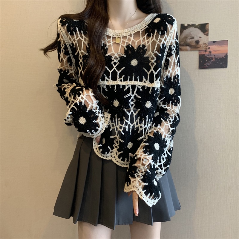 シースルー花柄Tシャツニット | 詳細画像3