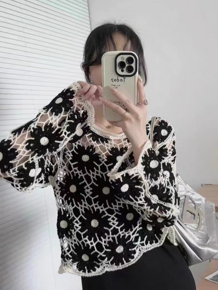 シースルー花柄Tシャツニット | 詳細画像7