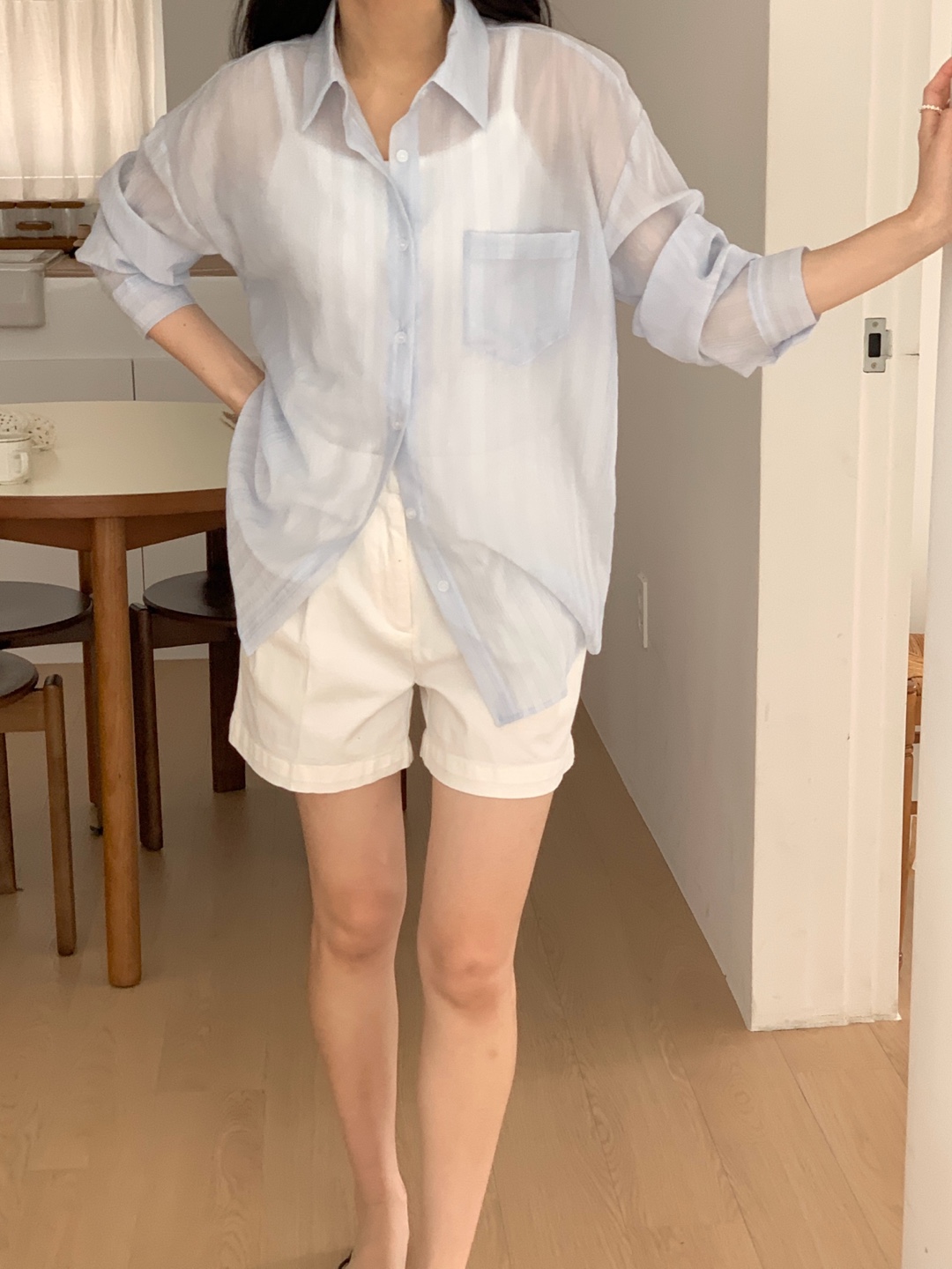 シースルールーズ長袖シャツ | 詳細画像8