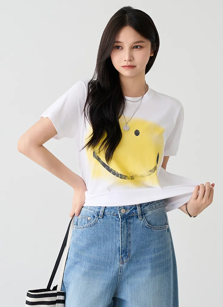 ラウンドネックプリントTシャツ | pippin | 詳細画像1