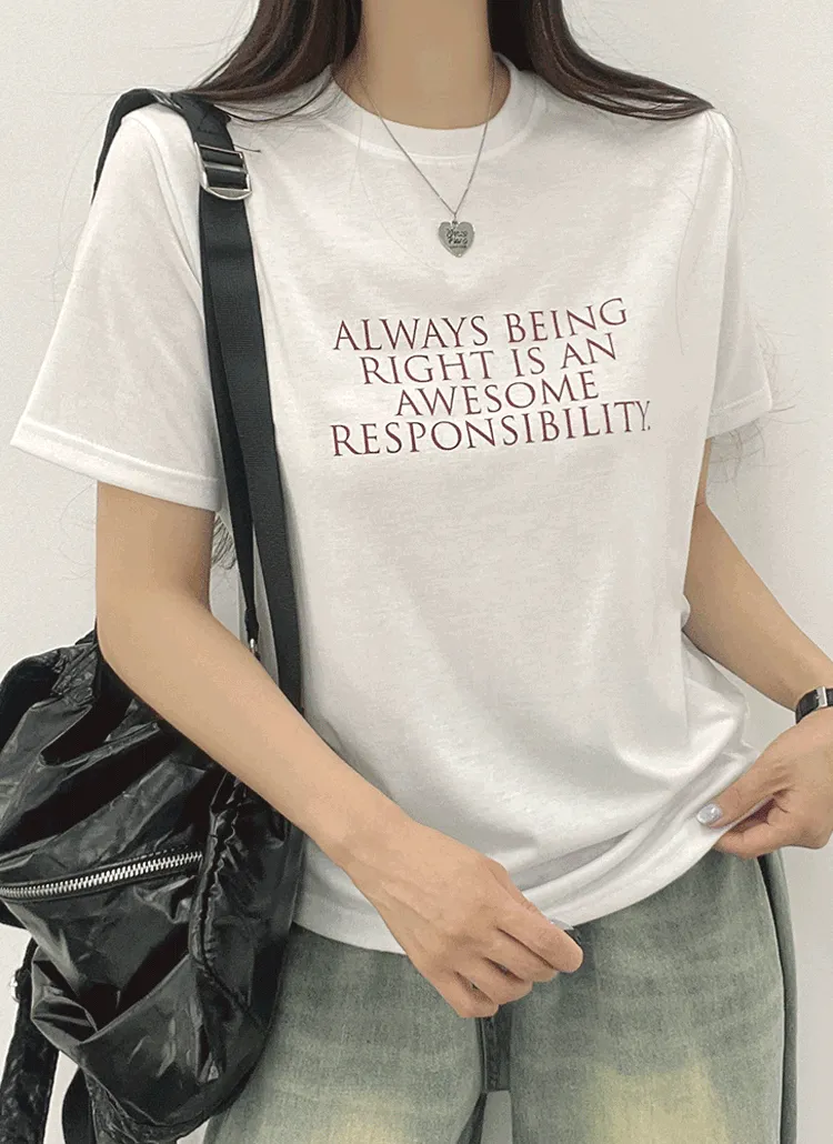 ラウンドネックルーズ半袖プリントTシャツ | withhuilin | 詳細画像1