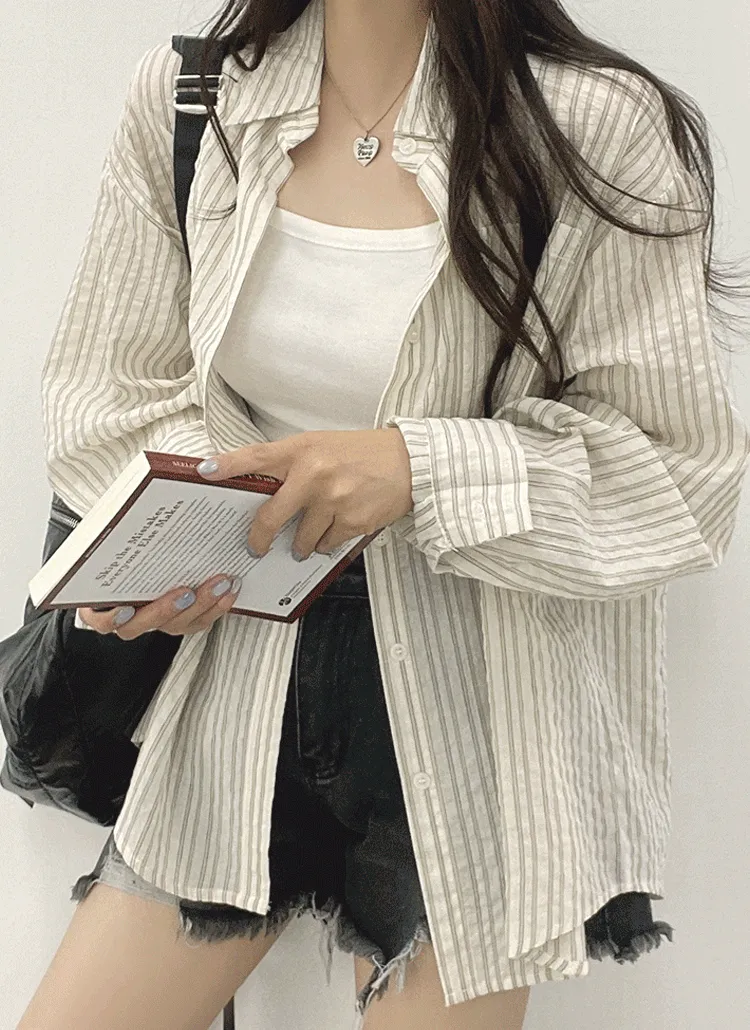 カラーボーダーシャツ | withhuilin | 詳細画像1
