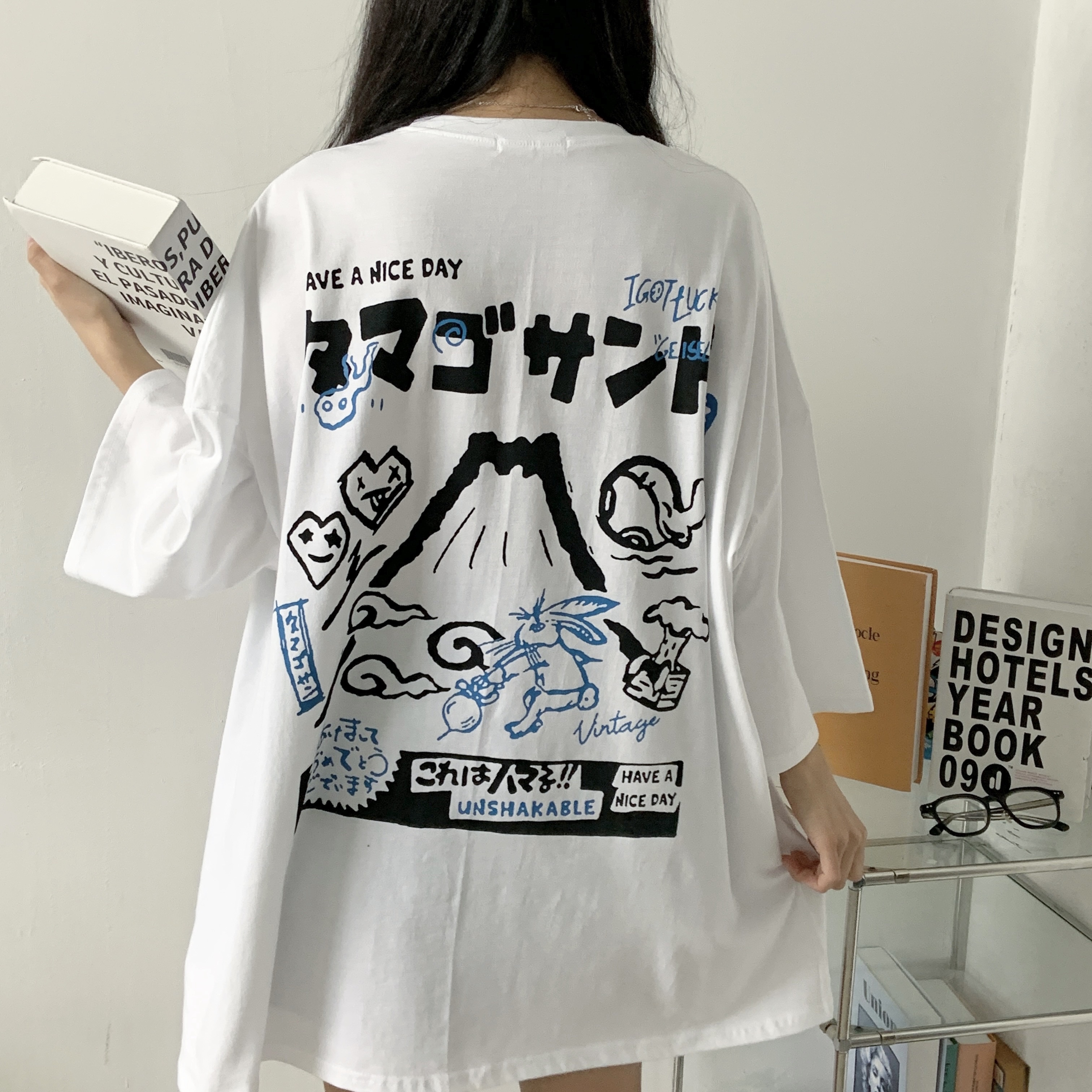 ラウンドネックボクシープリントTシャツ | 詳細画像2
