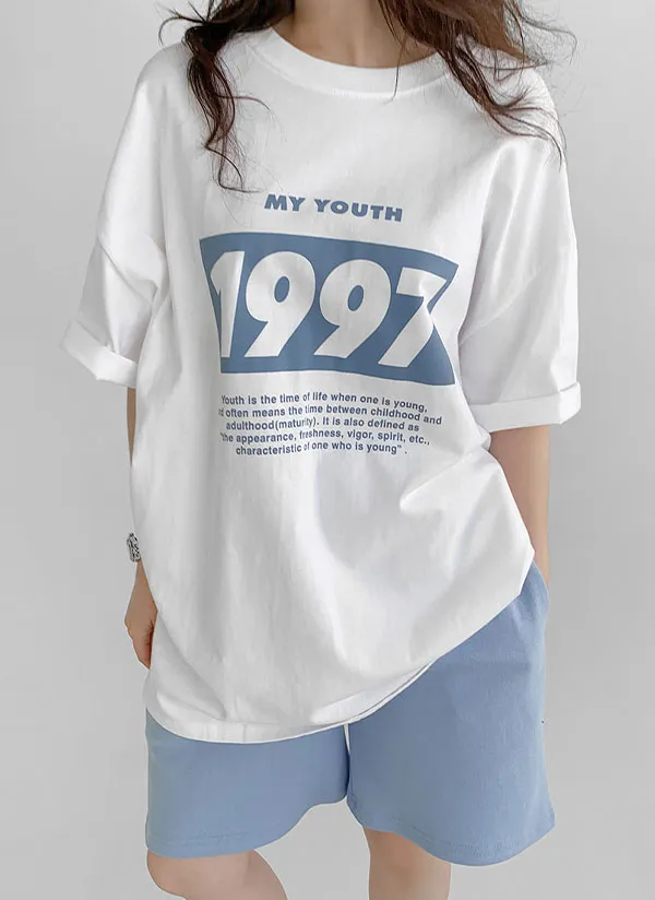 ルーズラウンドネックプリントTシャツ | qnigirls | 詳細画像1