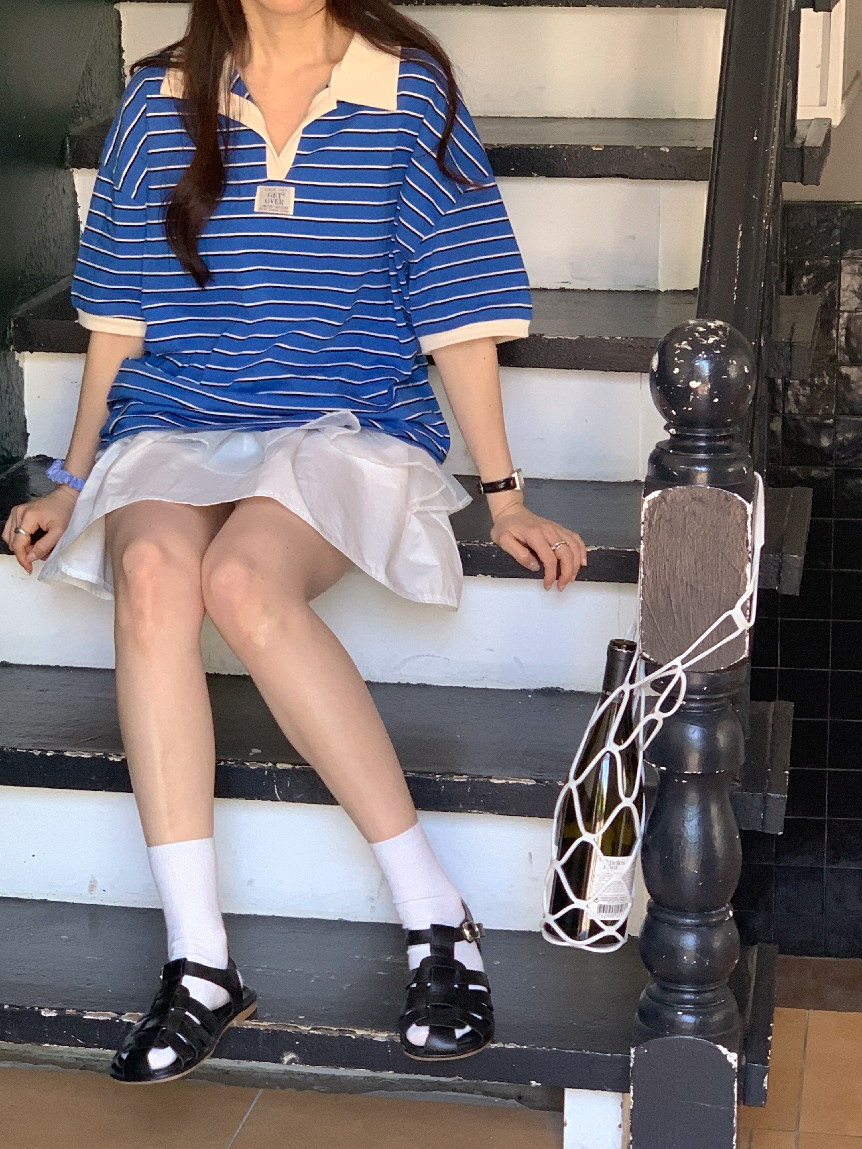 カラーオーバーサイズ半袖ボーダーTシャツ | 詳細画像7