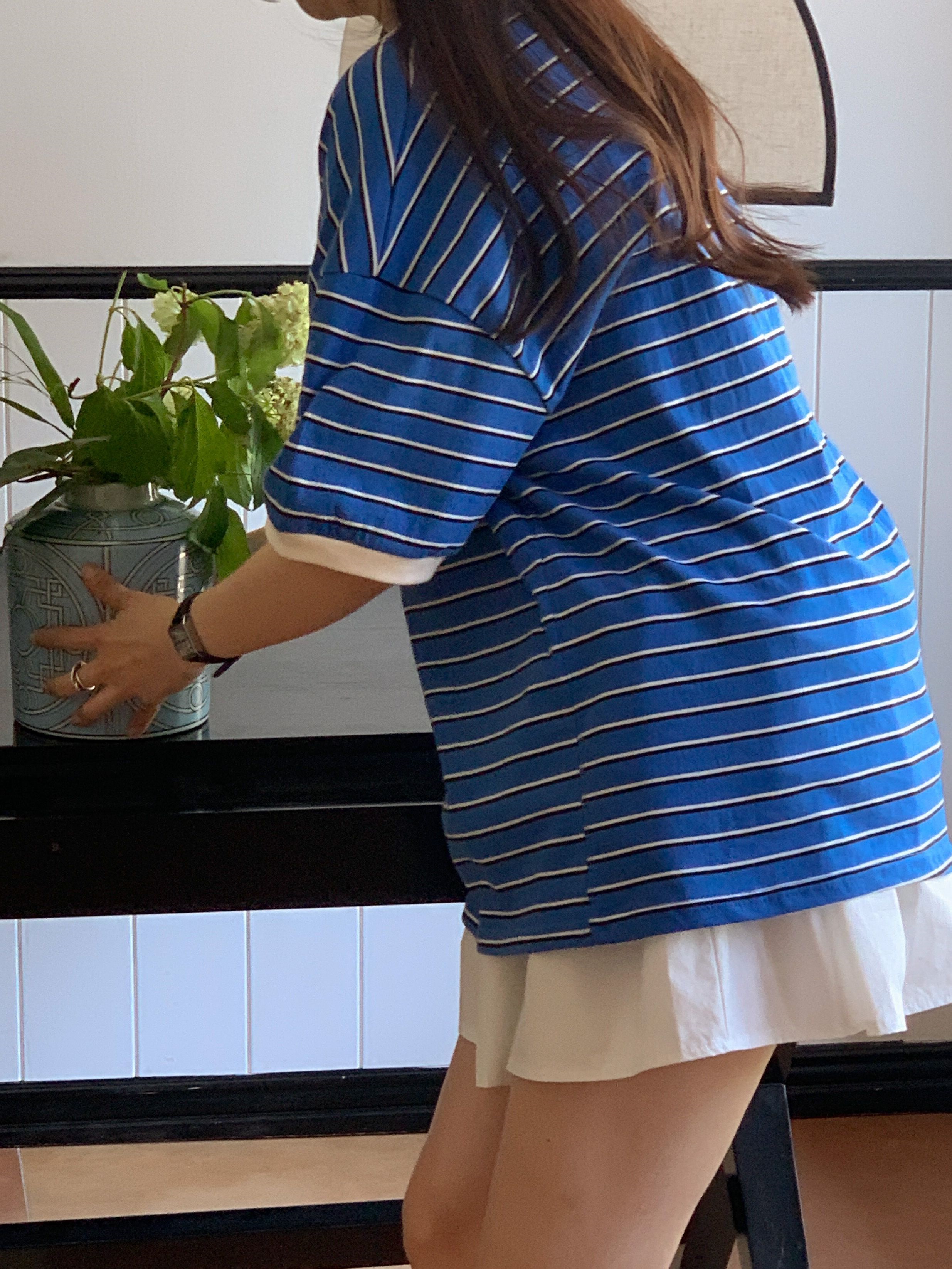 カラーオーバーサイズ半袖ボーダーTシャツ | 詳細画像16