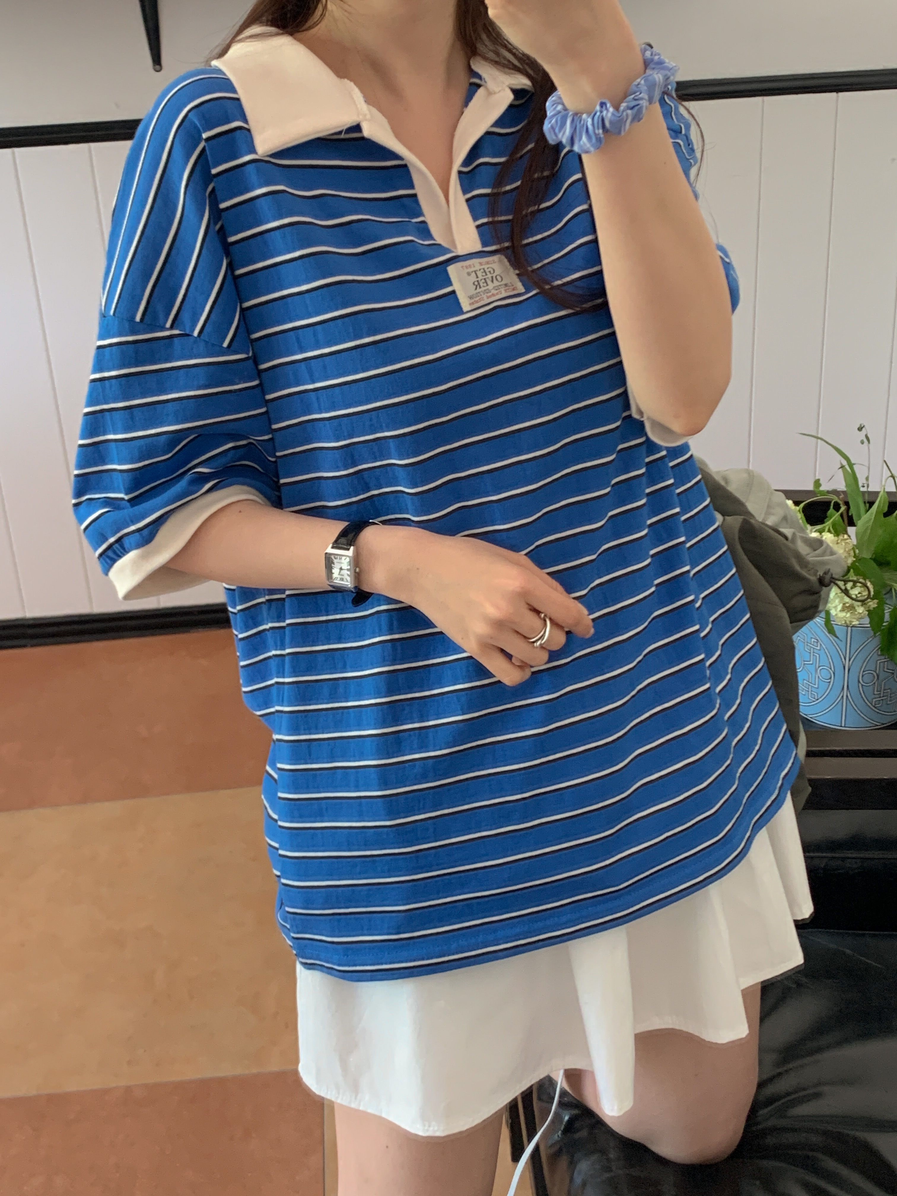 カラーオーバーサイズ半袖ボーダーTシャツ | 詳細画像20