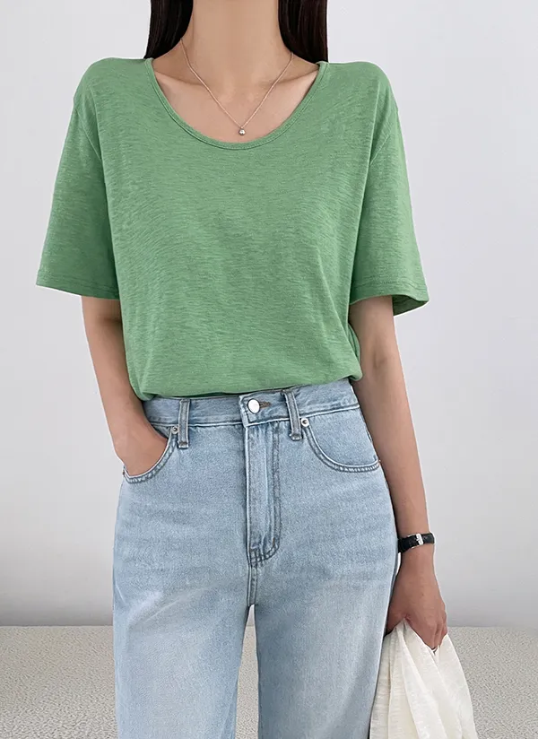 リネン混半袖Tシャツ | crushj | 詳細画像1