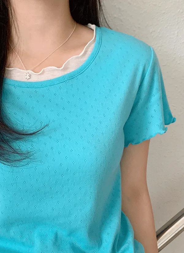 パンチングレイヤード風メロウTシャツ | 66girls | 詳細画像1