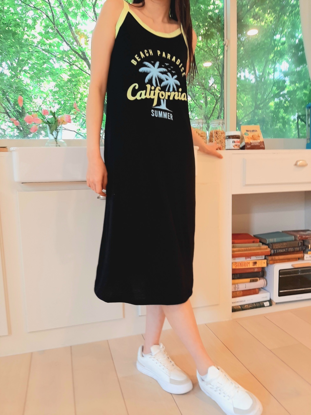 ロングプリント配色夏キャミワンピース | 詳細画像6