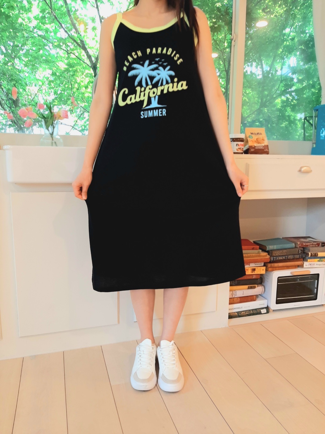 ロングプリント配色夏キャミワンピース | 詳細画像8