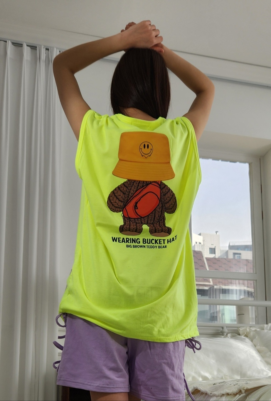 コットンラウンドネックボクシープリントTシャツノースリーブ | 詳細画像20