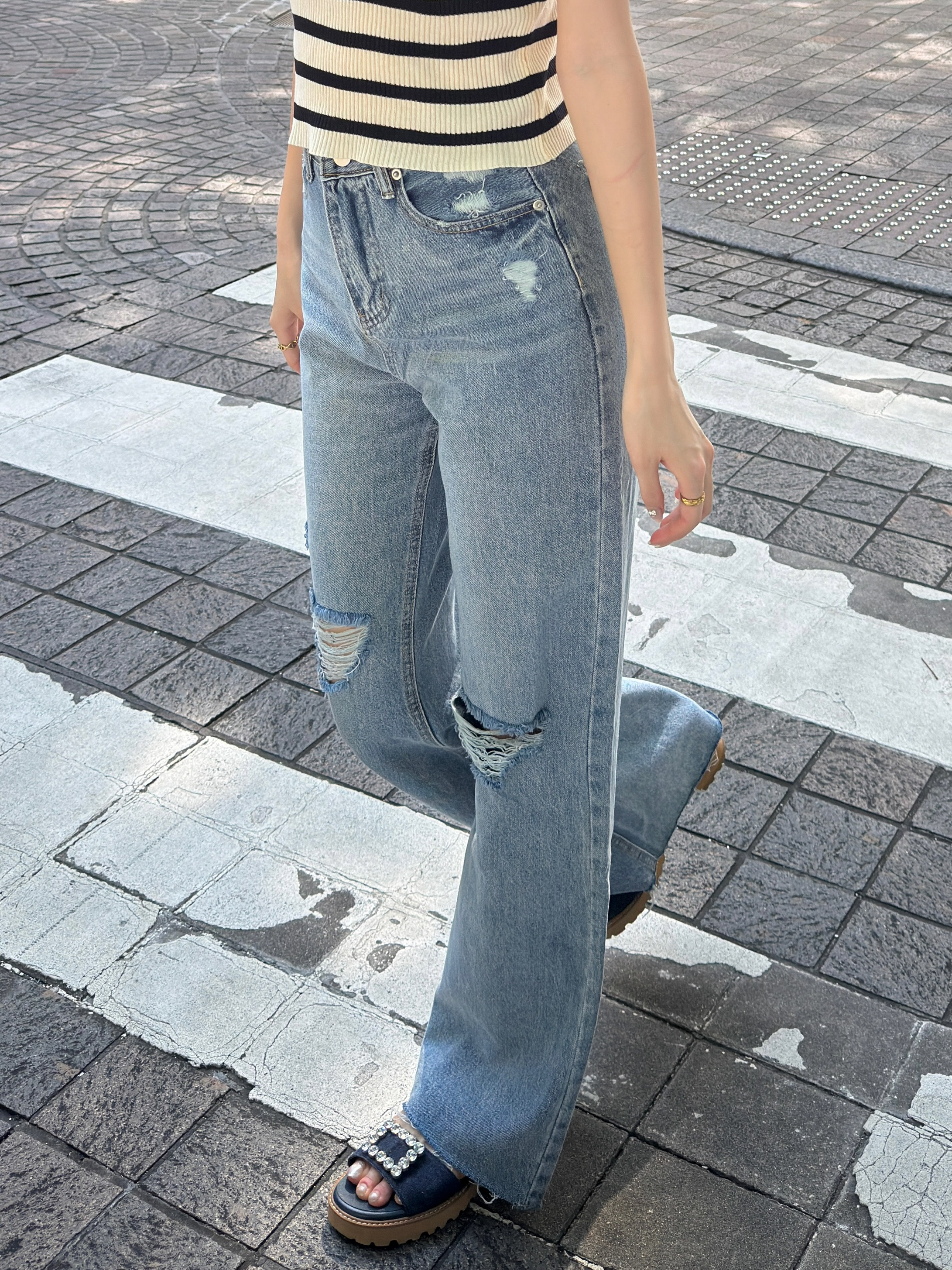 ダメージロングデニムパンツ | 詳細画像3