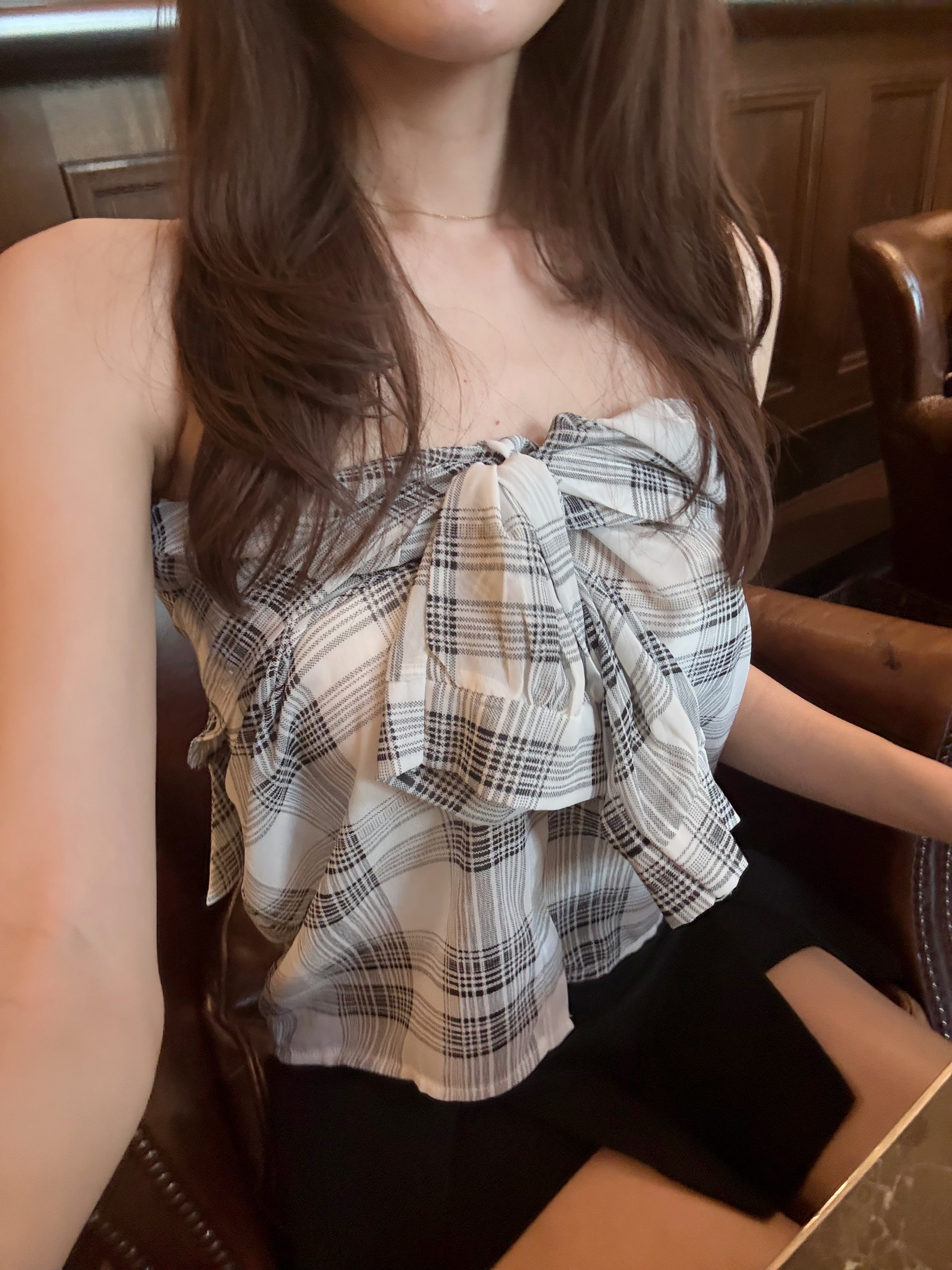 長袖シアーチェックシャツ | 詳細画像5