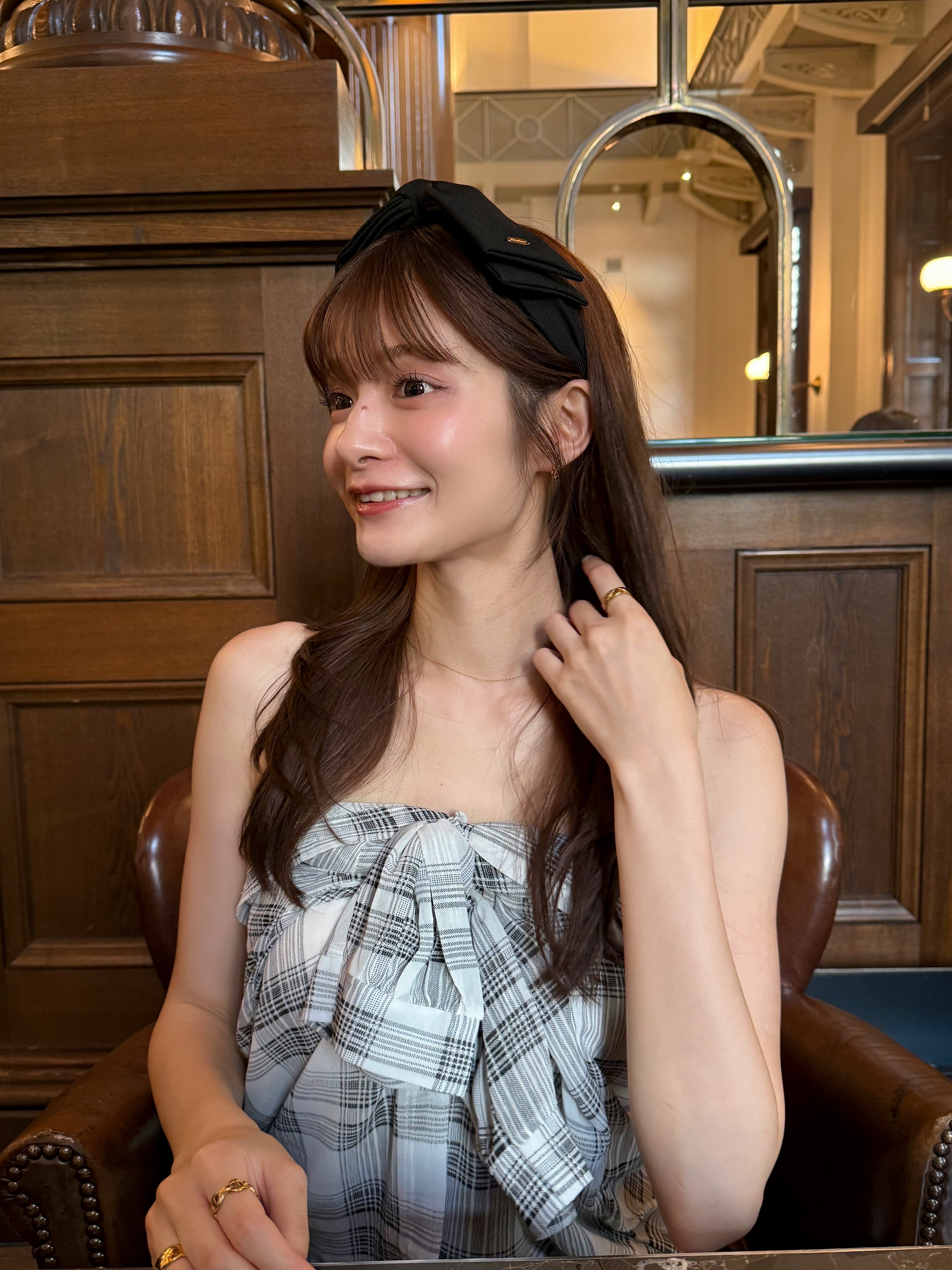 長袖シアーチェックシャツ | 詳細画像18