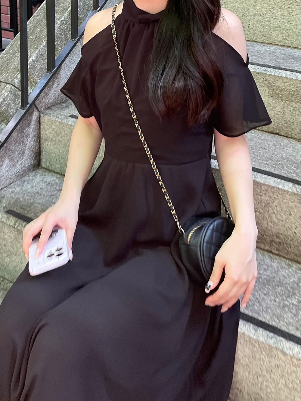 オープンショルダーシフォンワンピース | 詳細画像10